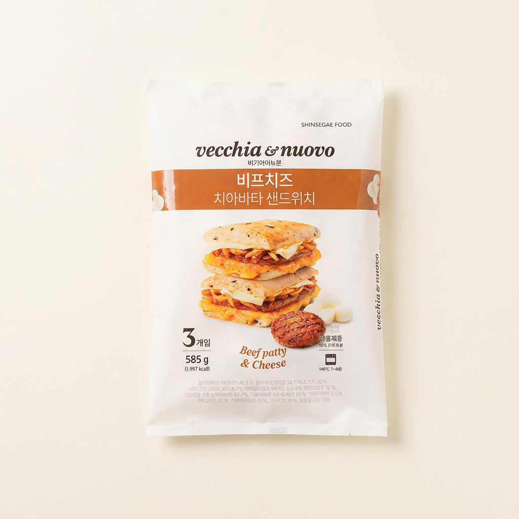 베키아에누보 비프치즈 치아바타 샌드위치, 585g, 2개