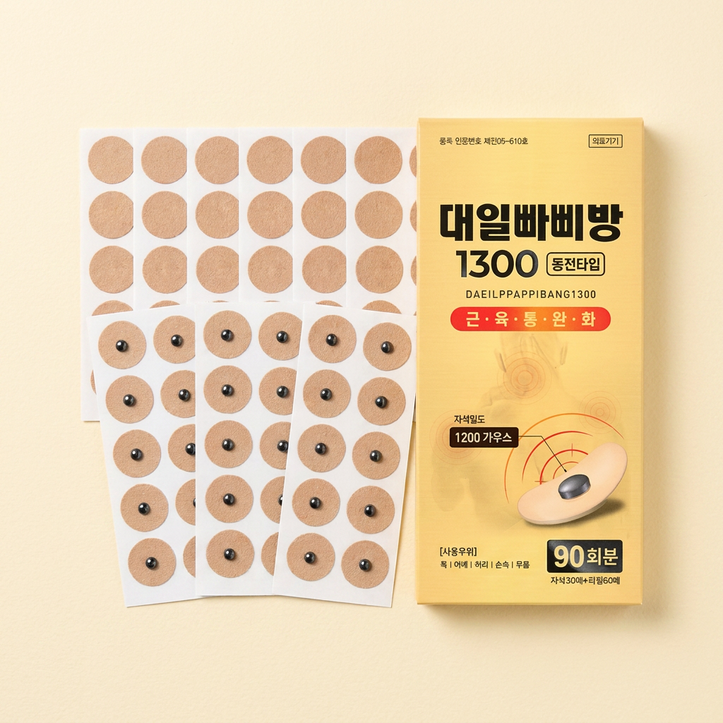 대일밴드 빠삐방 동전타입 패치 1300, 90매, 1개