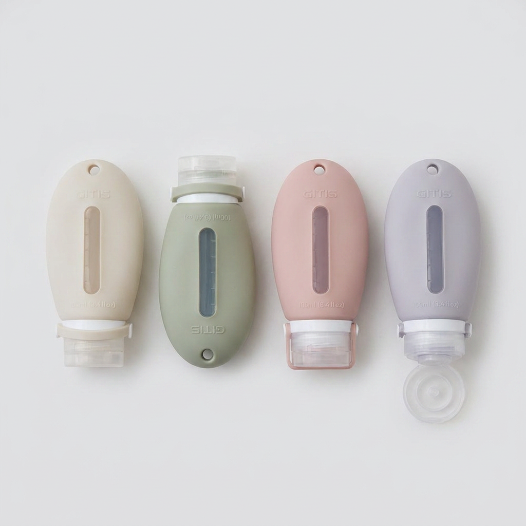 지티스 여행용 실리콘 공병, 100ml, 혼합 4종, 1세트