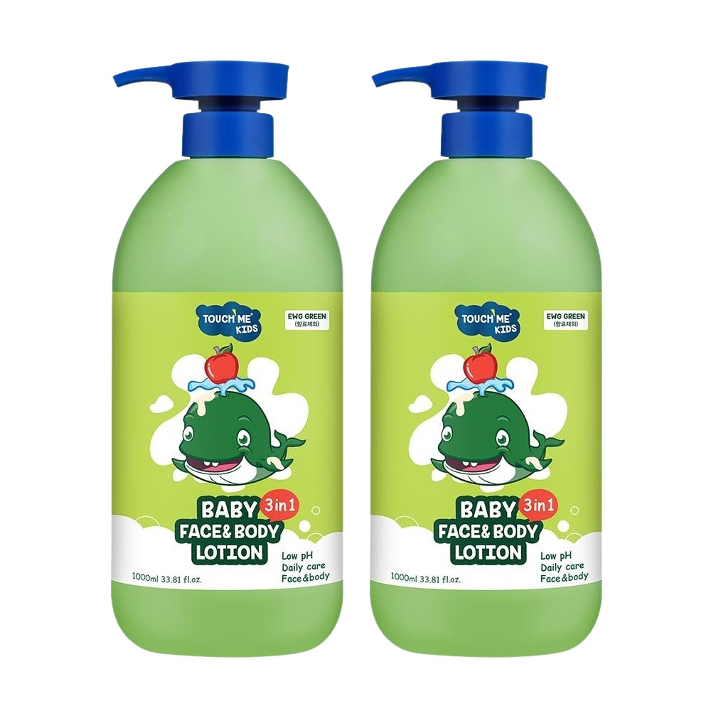 터치미 키즈 유아 대용량 바디로션 사과향, 1000ml, 2개