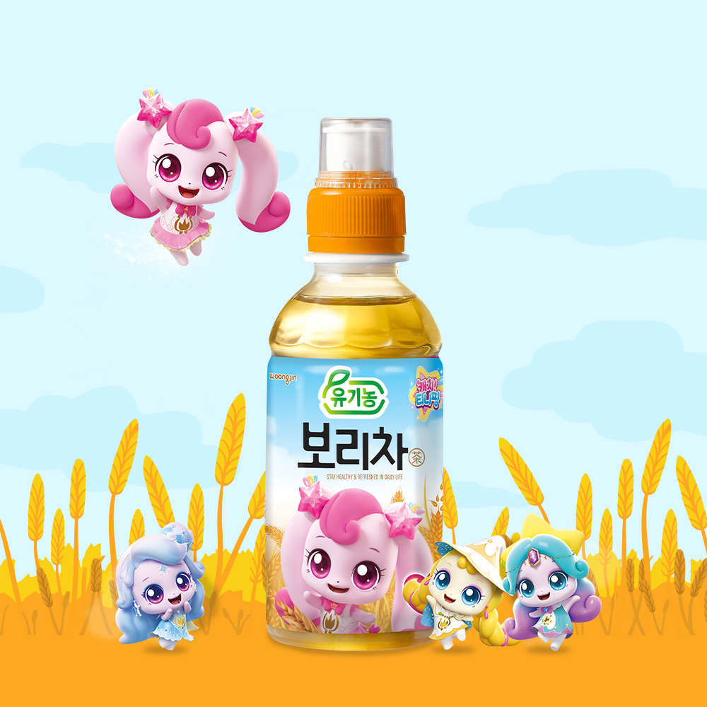 웅진식품 (주) 캐치 티니핑 유기농 보리차, 200ml, 24개