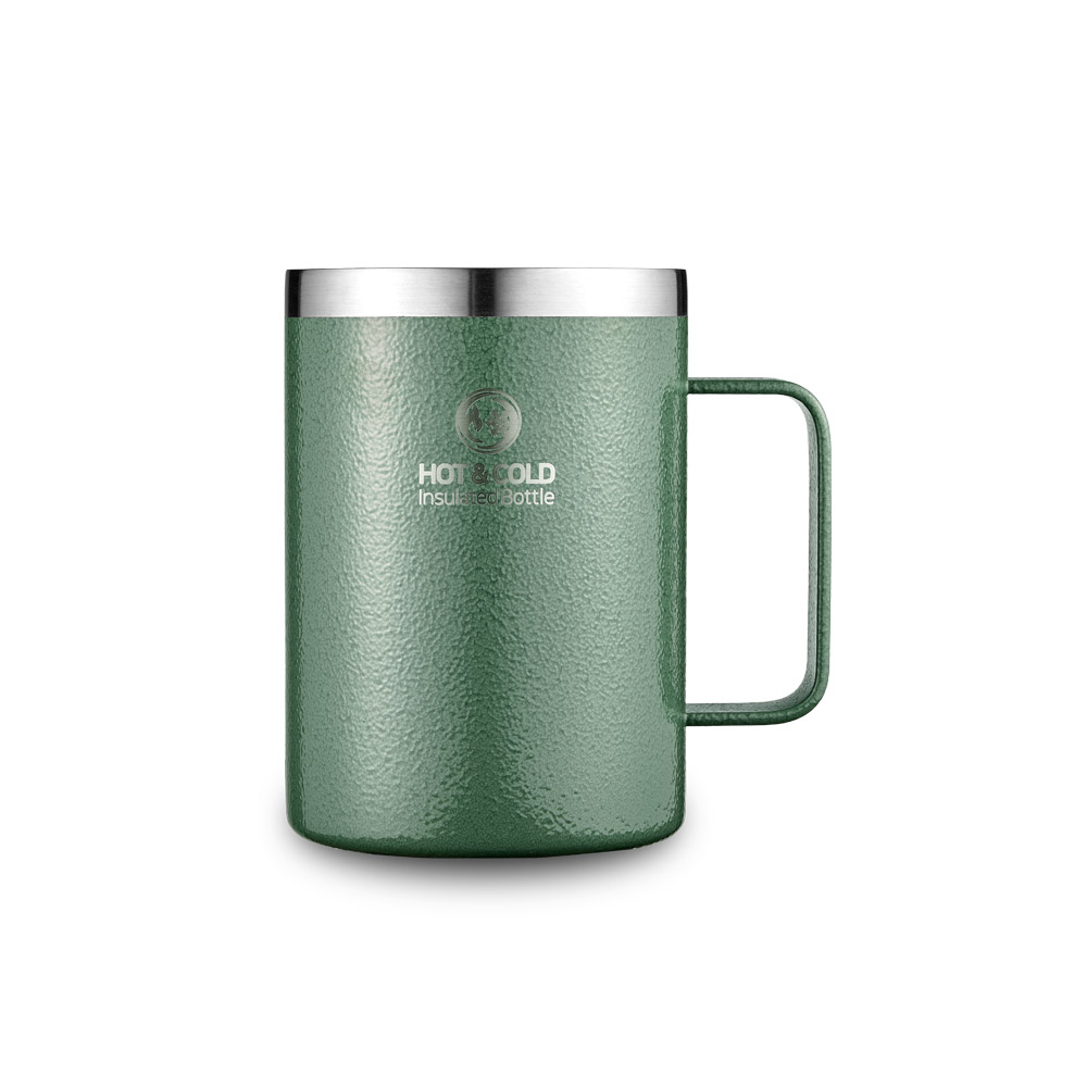 주식회사 리벤스 리벤스 스텐 보온보냉 손잡이 머그컵, 그린, 550ml, 1개