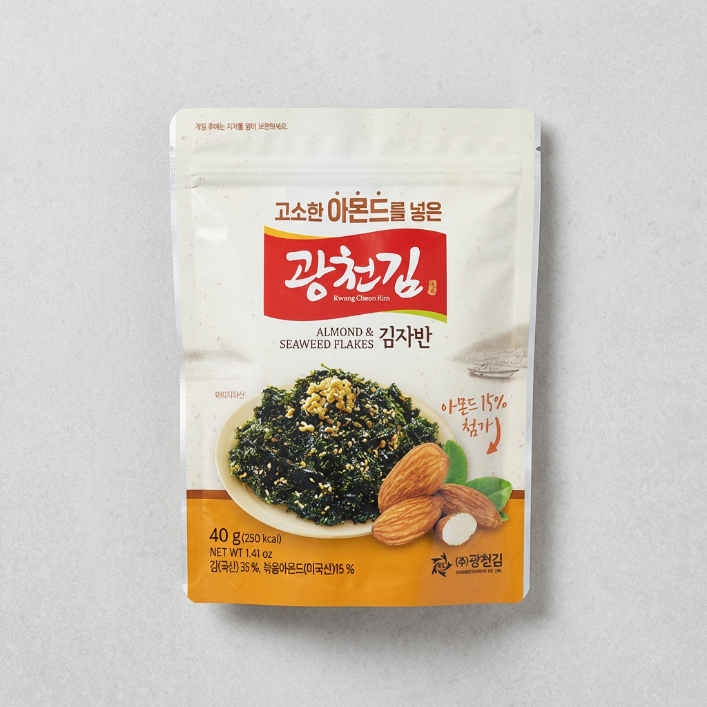 광천김 고소한 아몬드를 넣은 김자반, 40g, 7봉