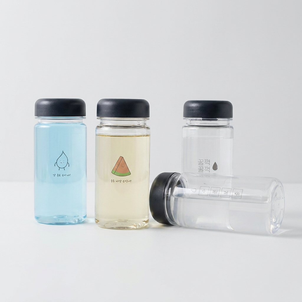 가쯔 마이보틀 물병 텀블러, 나른나른, 400ml, 4개