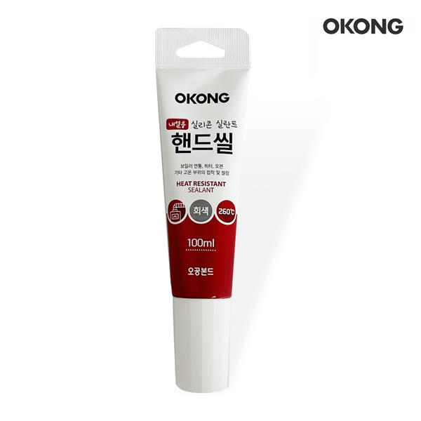 오공 내열용 실리콘 실란트 핸드씰, 회색, 100ml, 1개
