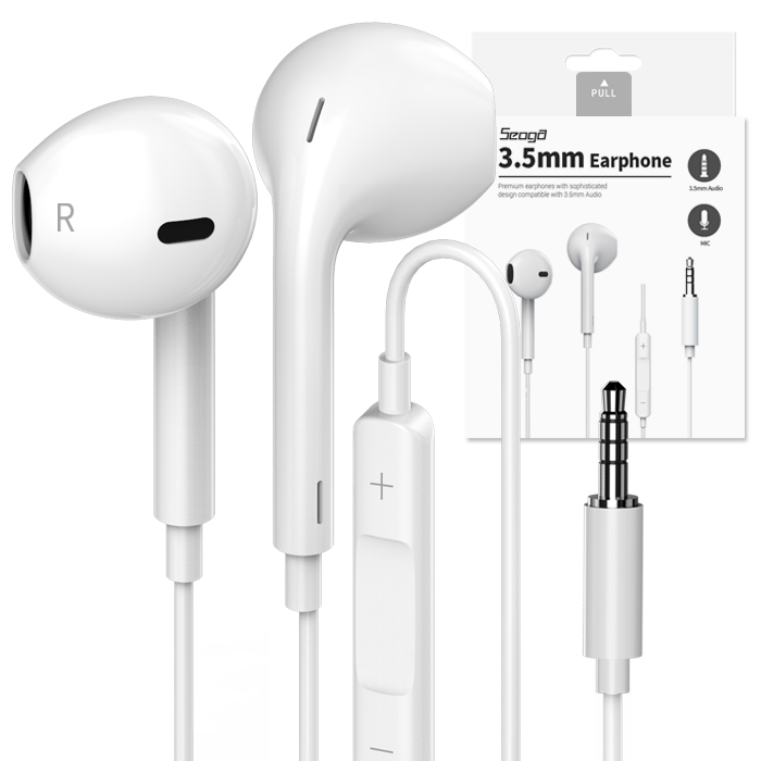 주식회사 파워컨버전스 서가 안드로이드 호환 3.5mm 단자 이어폰, 3.5mm, 화이트, 1개