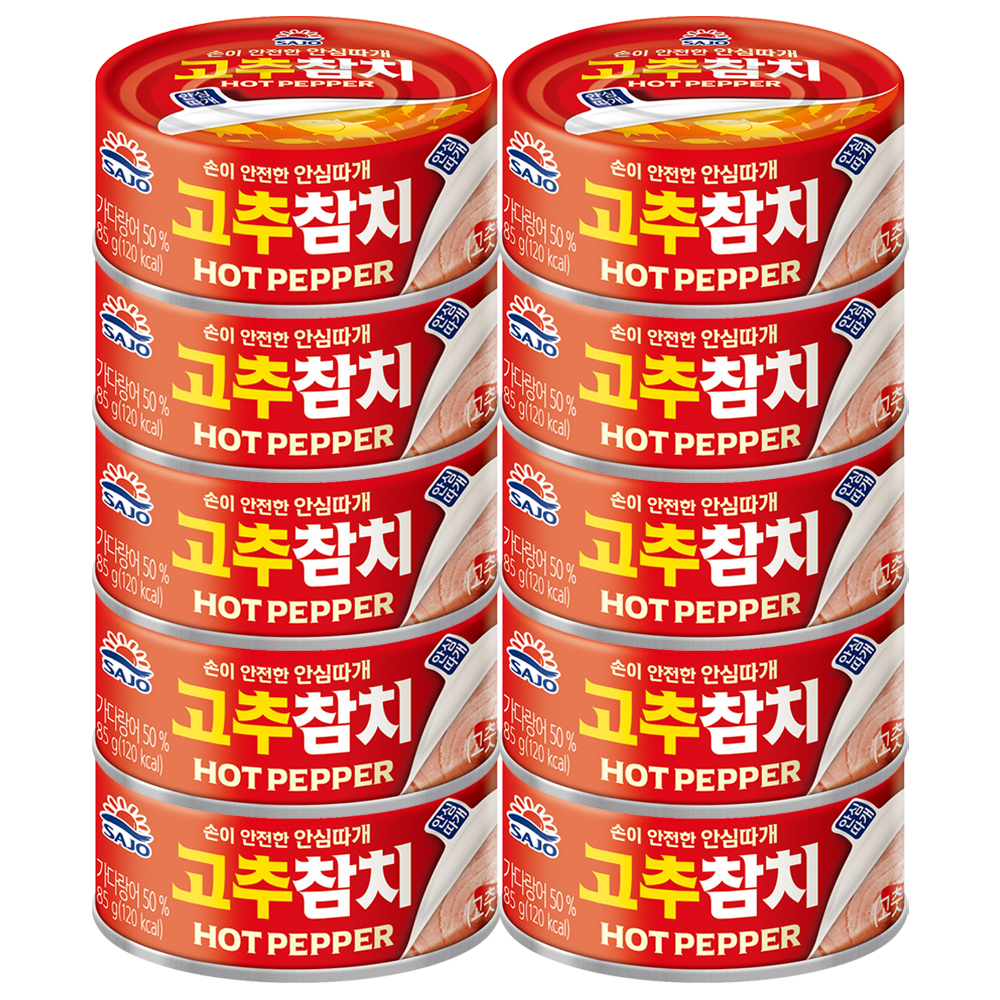 사조 고추참치 안심따개, 85g, 10개