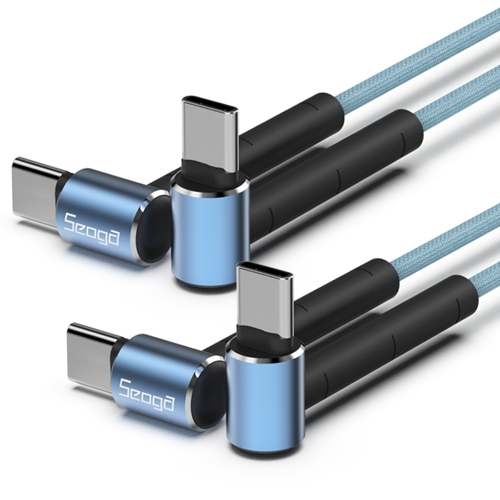 서가 메탈 60W PD 거치대 CtoC타입 초고속 케이블, 블루그레이, 1.5m, 2개