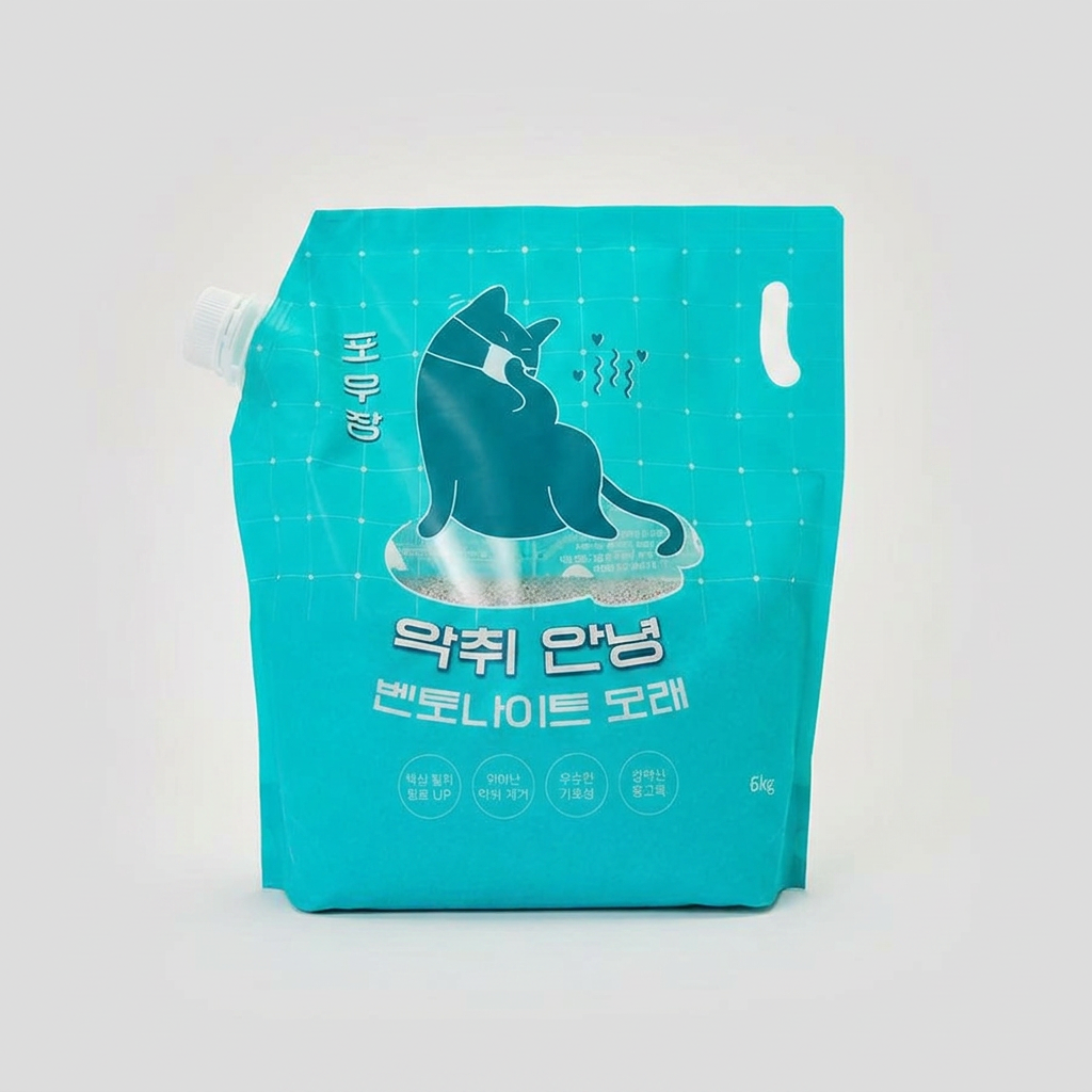 포우장 고양이모래 악취안녕 벤토나이트, 무향, 6kg, 3개입, 1개