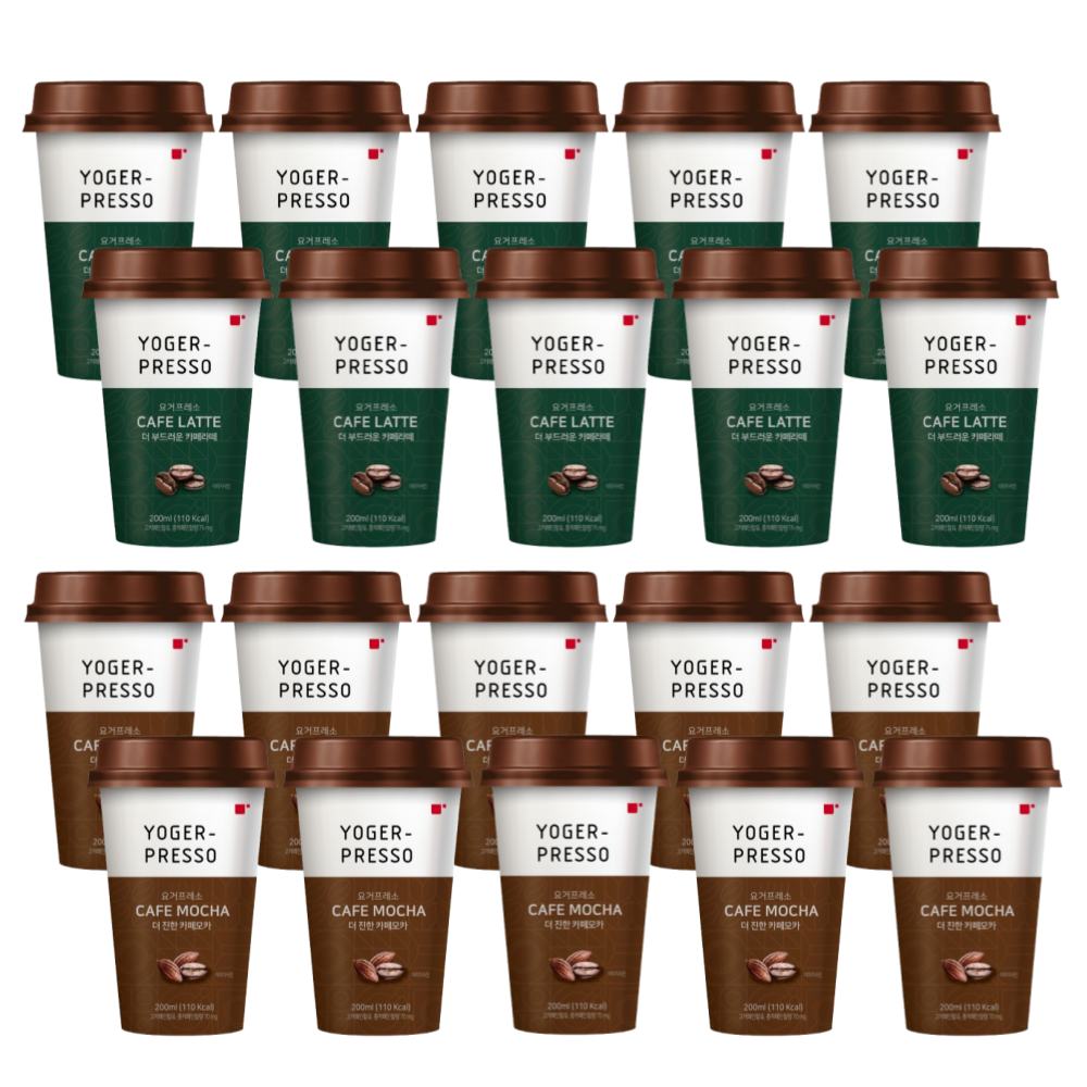 요거프레소 컵커피, 카페라떼 200ml 10개 + 카페모카 200ml 10개, 20개 가격 추이 요거프레소 컵커피, 카페라떼 200ml 10개 + 카페모카 200ml 10개, 20개 - 최저가 16,900원
