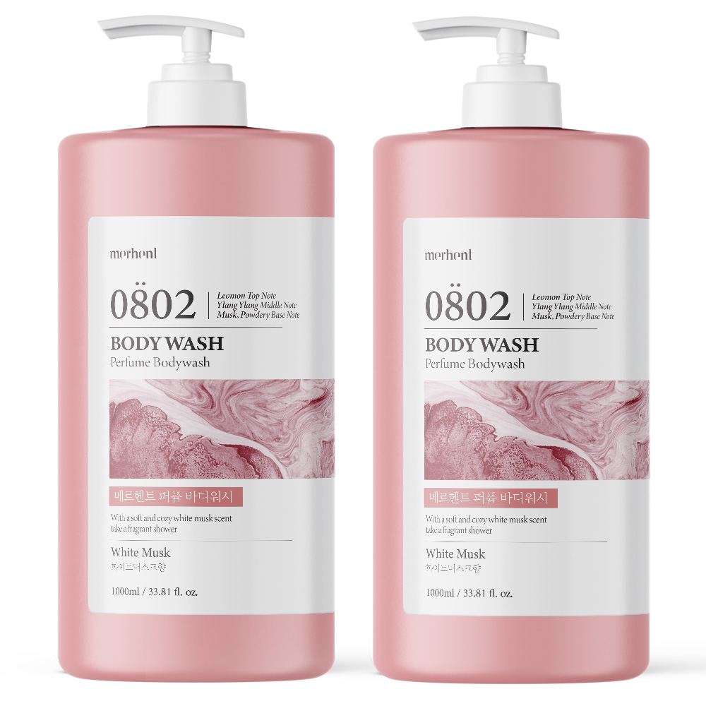 디에스엠인터내셔널주식회사 메르헨트 퍼퓸 대용량 바디워시, 화이트머스크향, 1L, 2개