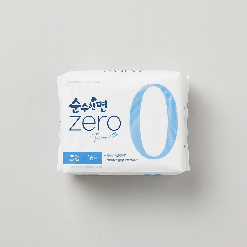 깨끗한나라 순수한면 ZERO, 오버나이트, 12개입, 4팩