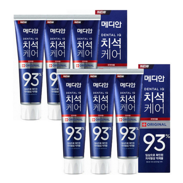 메디안 치석케어 치약, 오리지널, 120g, 6개