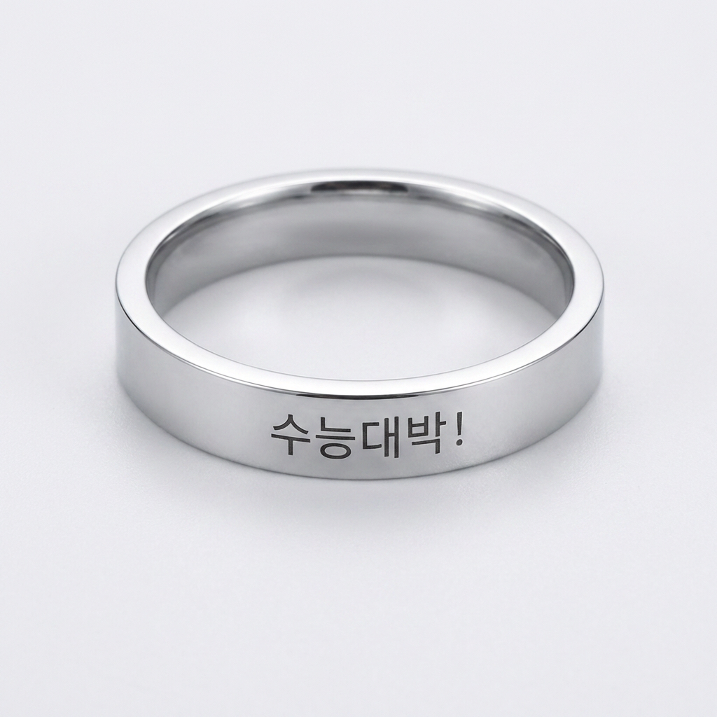 써지컬 스틸 각인반지 , 실버, 8호