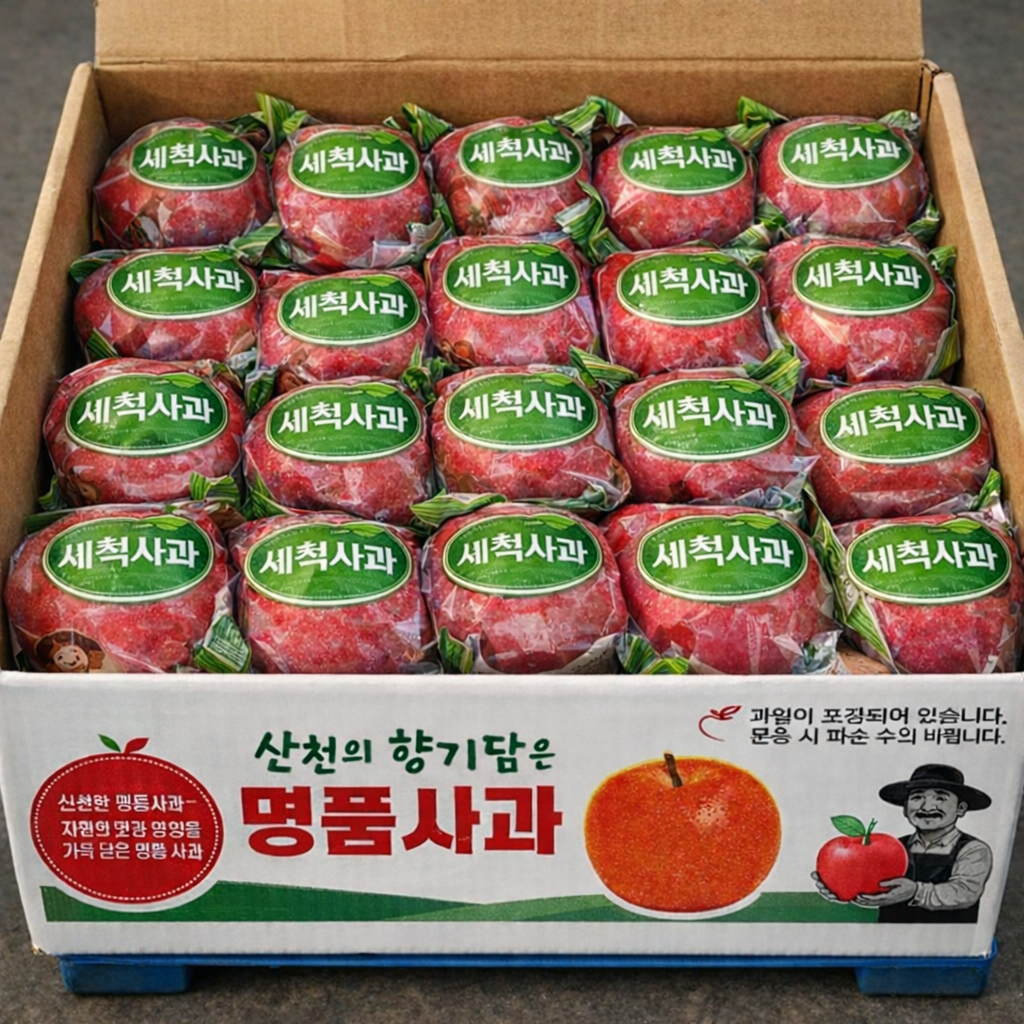 예삐마켓 껍질째먹는 꿀 가정용 세척사과, 1박스, 2kg