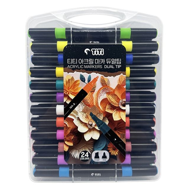 티티 아크릴 마카 듀얼팁 24색, 단일색상, 1개