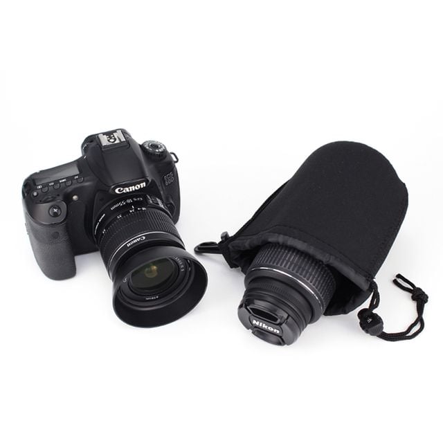 에스더블플러스 DSLR 카메라 소니 니콘 펜탁스 호환 렌즈 보관 파우치 M 가방, 1개